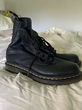 Dr. Martens Black 8-Eye Leather Lace-Up Boot